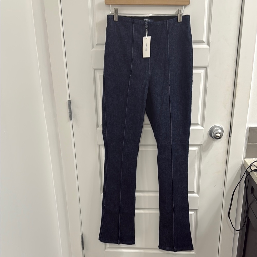 Spanx Denim Size Medium High Rise Demi Boot Indigo New